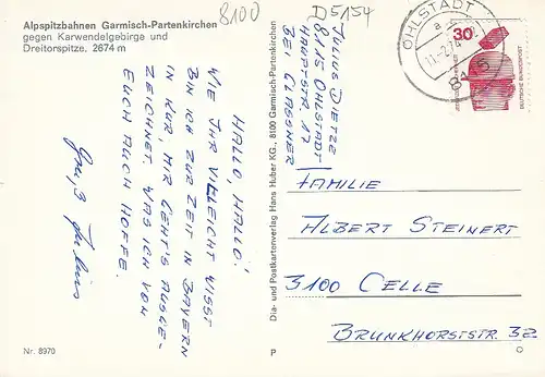 Garmisch-Partenkirchen Alpspitzbahn geg.Karwendelgebirge gl1974 D5154