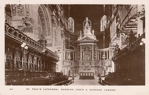 London, St.Paul's Cathedral, Choir & Reredos gl1913 D8828