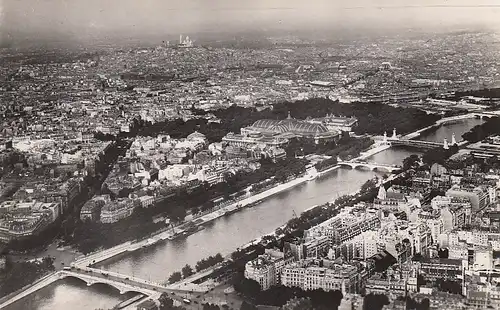 Paris Vue Pnoramic pris des L'Tour Eiffel sur la Seine et la Butte Montm. gl1959 D3961