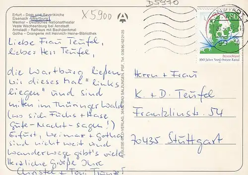 Gruss aus Thüringen Mehrbildkarte gl1995 D5970