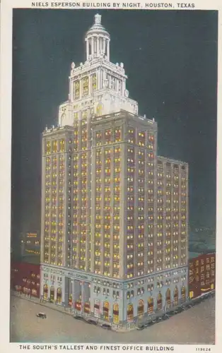 Houston TX - Niels Esperson Building by Night ngl 220.197