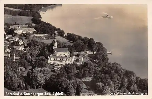 Bernried am Starnberger See Schloß Dampfer Orig. Fliegeraufnahme gl1938 151.293