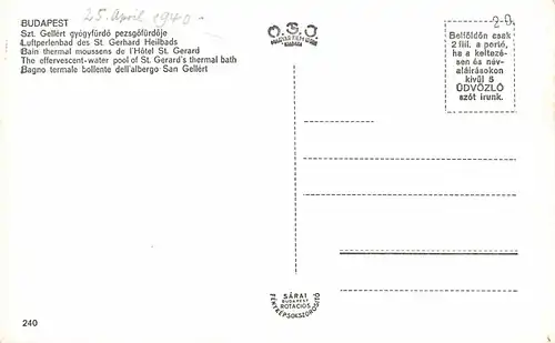 Budapest Luftperlenbad des St. Gerhard Heilbads ngl 150.060