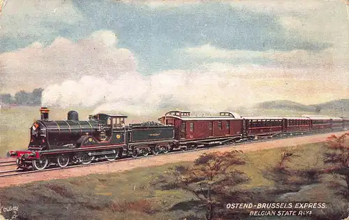 Ostend-Brussels Eppress Dampflokomotive Begian State Railways ngl 149.506