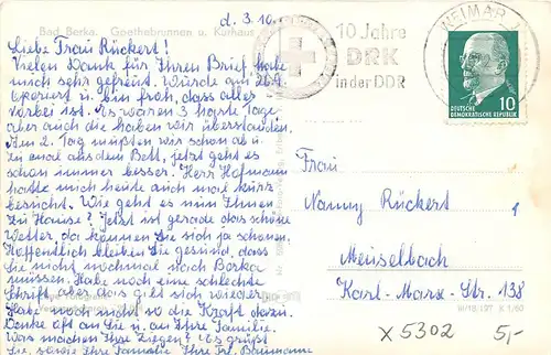 Bad Berka Goethebrunnen und Kurhaus gl1962 152.163