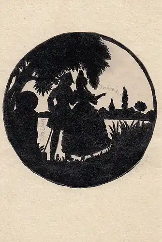 Der Spaziergang mit Marie - Silhouetten-Klebekarte ngl D3687