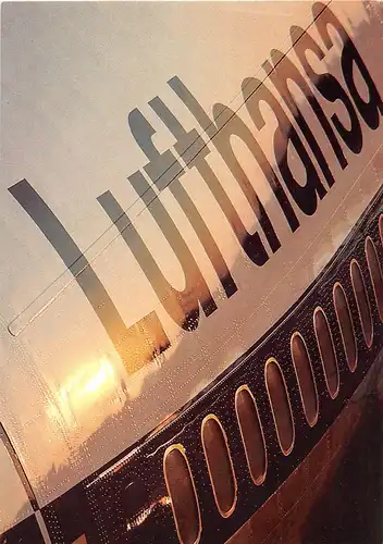 Lufthansa Werbekarte Flugzeugaufschrift in Großaufnahme ngl 151.683