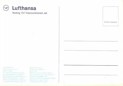 Lufthansa Boeing 707 Intercontinental Jet ngl 151.735