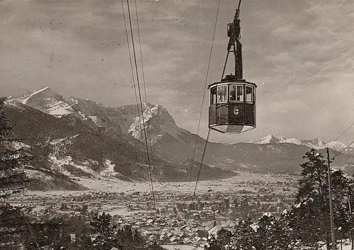 Wankbahn üner Garmisch-Partenkirchen mit Zugspitzgruppe gl1963 D9119