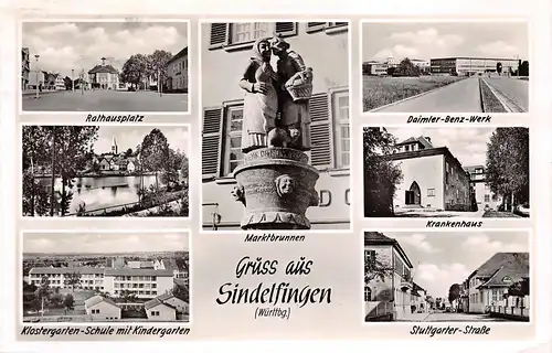 Sindelfingen Teilansichten Mehrbildkarte gl1955 157.162