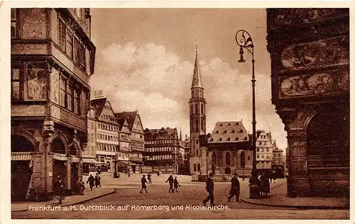 Frankfurt a. M. Durchblick auf Römerberg u. Nicolaikirche gl1931 151.908