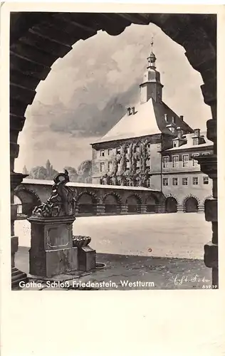 Gotha - Schloss Friedenstein Westturm feldpgl1940 154.388