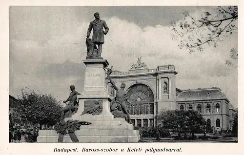 Budapest Baross-Denkmal mit Ostbahnhof ngl 149.968
