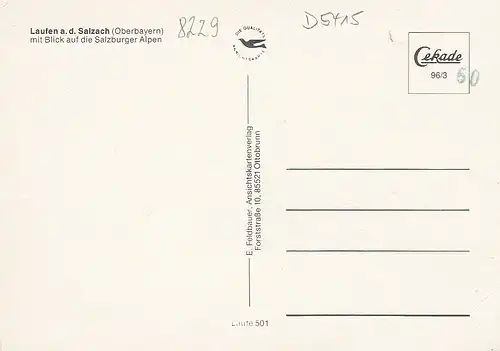 Laufen a.d.Salzach Obb. mit Salzburger Alpen ngl D5415