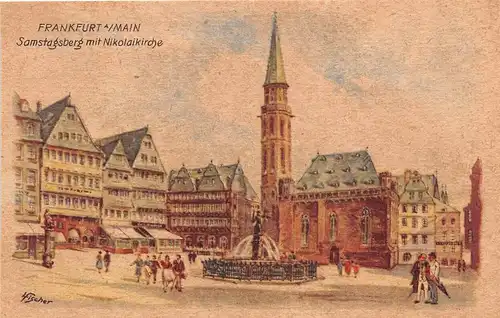 Frankfurt a. M. Samstagsberg mit Nikolaikirche nach Gemälde ngl 151.917