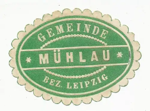 Sondermarke (Keine AK!) Die Gemeinde Mühlau Bez. Leipzig 156.577