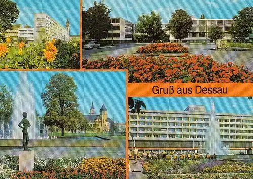 Gruss aus Dessau Mehrbildkarte glum 1975? D5498