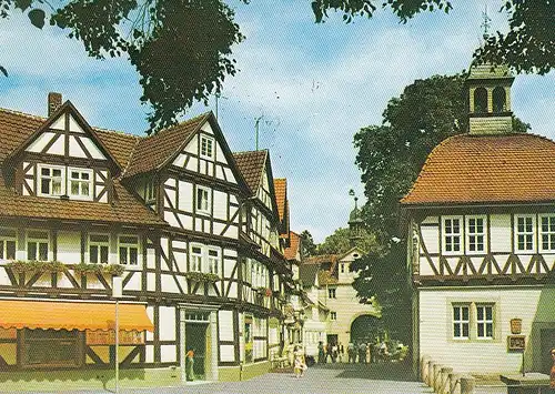 Bad Sooden-Allendorf Pfennigstube mit Soodener Tor glum 1960? D4992