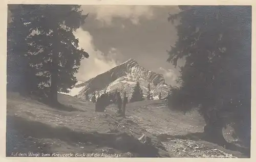 Weg zum Kreuzeck, Blick auf Alpspitze gl1929 D8903