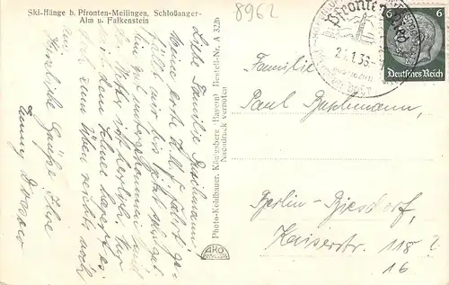 Pfronten Allgäu - Skihänge Meilingen Falkenstein gl1936 154.679