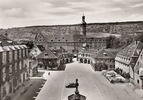 Weikersheim - Marktplatz mit Schloss ngl D6265