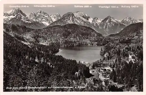 Blick v. Schloss Neuschwanstein auf Hohenschwangau u. Alpsee ngl 154.697