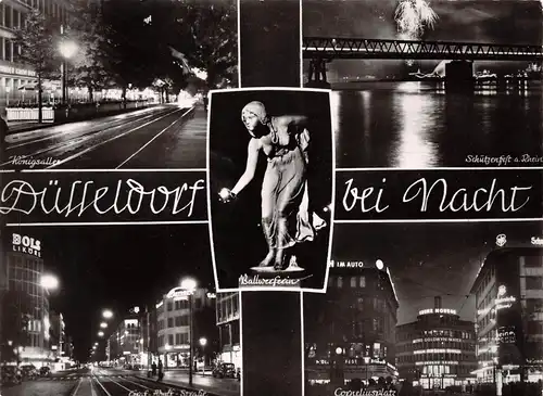 Düsseldorf bei Nacht Mehrbildkarte gl1959 156.724