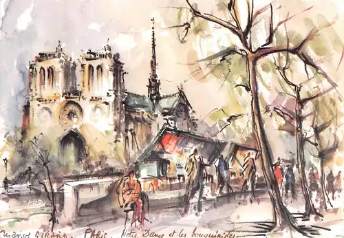 MARIUS GIRARD Paris Notre Dame et les bouquinistes ngl 156.764