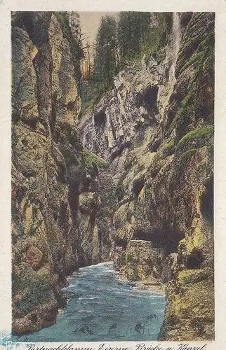 Partnachklamm, Eiserne Brücke und Kanzel ngl D5924