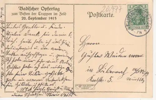 Badischer Opfertag 20. September 1915 - Kaiser Wilhelm II. gl1915 221.402