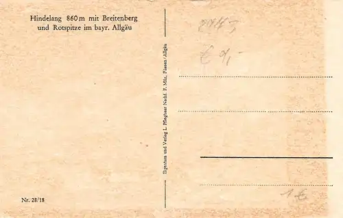 Hindelang mit Breitenberg und Rotspitze im bayr. Allgäu ngl 154.778