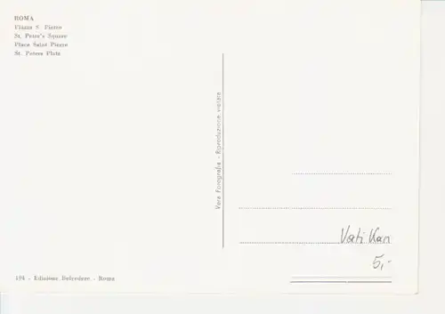 Vatikan: Piazza S. Pietro Roma ngl 221.422