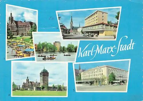 Karl-Marx-Stadt Rathaus Roter Turm 5 Ansichten gl1962 154.219