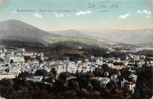 Baden-Baden Blick vom Friesenberg feldpgl1914 157.509