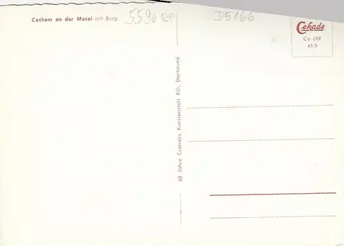 Cochem a.d. Mosel Blick zur Burg ngl D5166