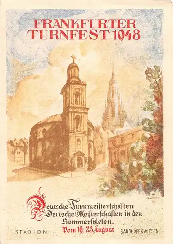 Frankfurt a. M. Turnfest 1948 Werbekarte gl1948 152.042