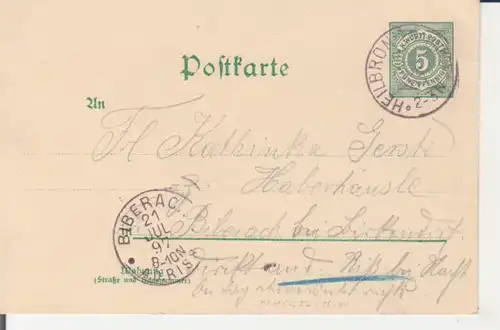 Heilbronn Gewerbe- und Industrie-Auststellung 1897 Ganzsache gl1897 223.981