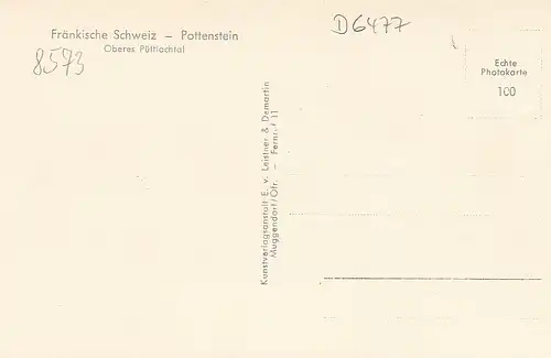 Fränk.Schweiz Pottenstein Oberes Püttlachtal ngl D6477