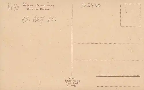 Triberg Schwarzwald Blick vom Hohnen ngl D6400