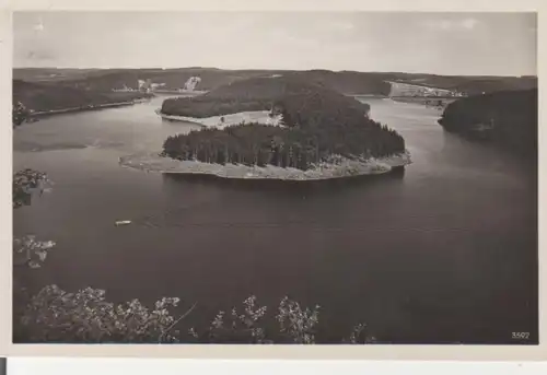 Stausee der Saaletalsperre, Rundblick vom Heinrichstein gl1936 222.225