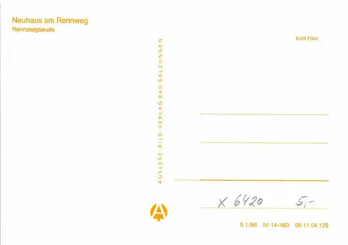 Neuhaus am Rennweg - Rennsteigbaude ngl 152.276