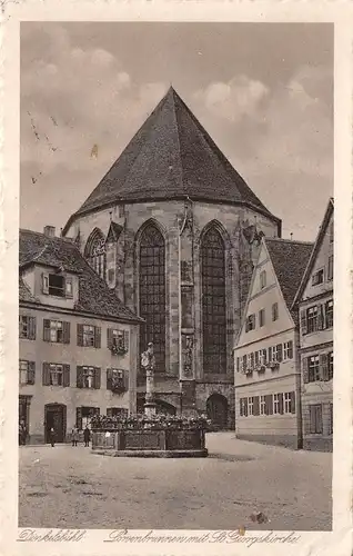 Dinkelsbühl - Löwenbrunnen mit St. Georgskirche gl1938 154.502