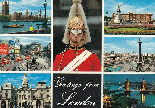Greetings from London Mehrbildkarte gl1976 D5575