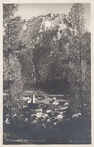 Mittenwald a.d.Isar mit Karwendel ngl D9411