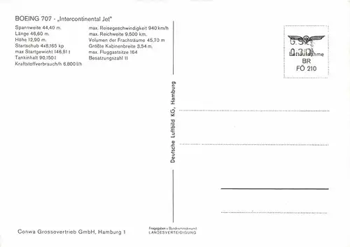 Lufthansa Boeing 707 Intercontinental Jet ngl 151.774