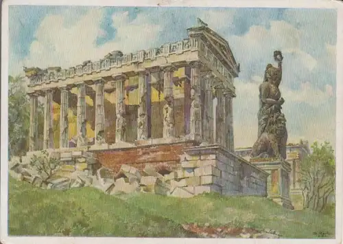 München Bavaria mit Ruhmeshalle Nach Aquarell v. G. Reitz ngl 222.506