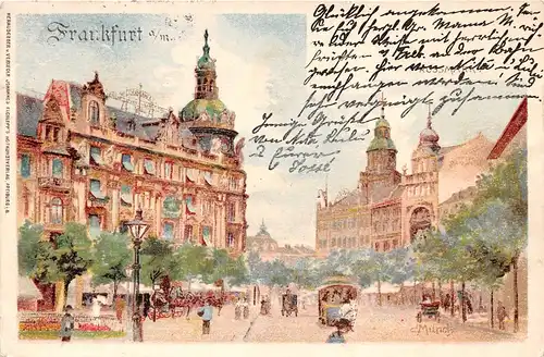 Frankfurt a. M. Litho Germania Stadtansicht Nach Gemälde gl1900 152.033