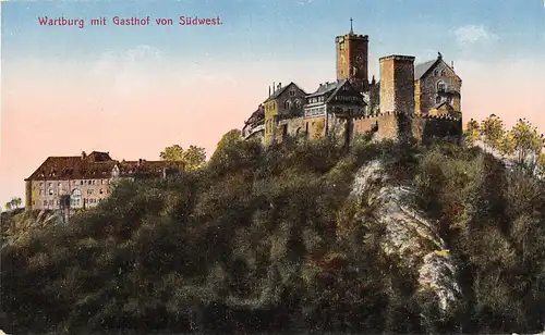 Wartburg mit Gasthof von Südwest ngl 153.445