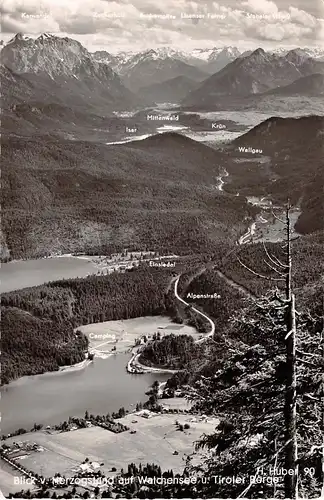 Walchensee Blick vom Herzogstand auf den Walchensee u. Tiroler Berge ngl 153.460