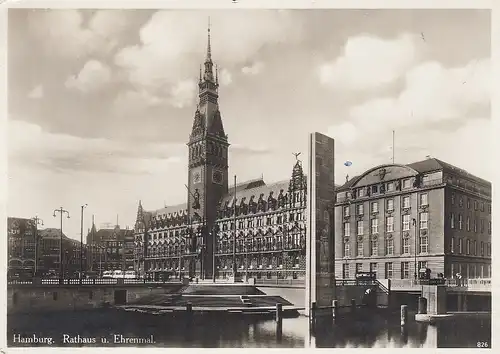 Hamburg Rathaus und Ehrenmal gl1935 D6699